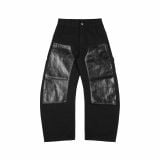 QUẦN DÀI "WHENEVER" DOUBLE-KNEE LEATHER PANTS / BLACK