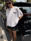 Áo dệt “WHENEVER” BASIC EMBOSSED LOGO WAFFLE T-SHIRT / WHITE