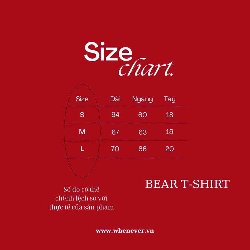 “WHENEVER” BEAR T-SHIRT / RED