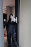 "WHENEVER" BỘ ÁO VÀ QUẦN DÀI SATIN LONG PAJAMA SHIRT + PANTS  / BLACK