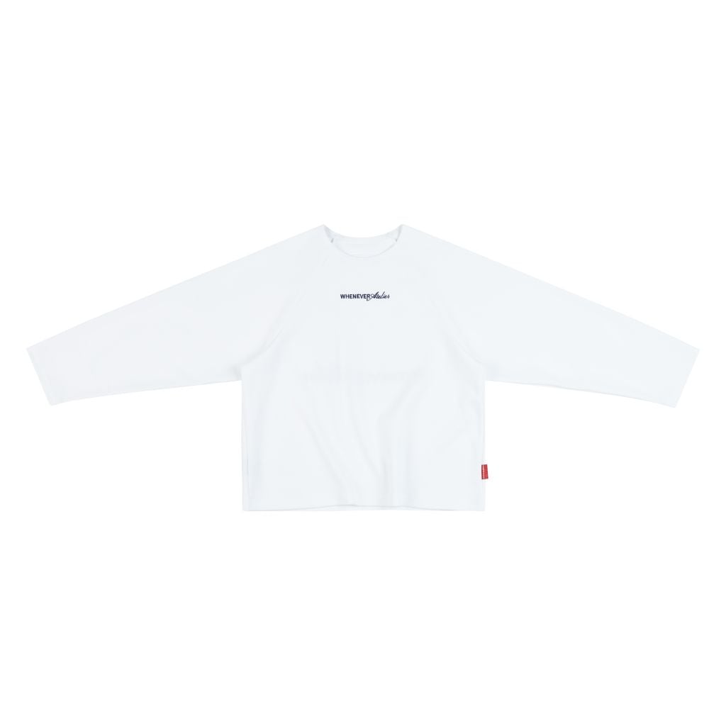 "WHENEVER" BASIC RAGLAN LONGSLEEVE T-SHIRT / WHITE