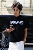 ÁO DỆT LEN “ WHENEVER “ SIGNATURE KNIT T - SHIRT / BLACK
