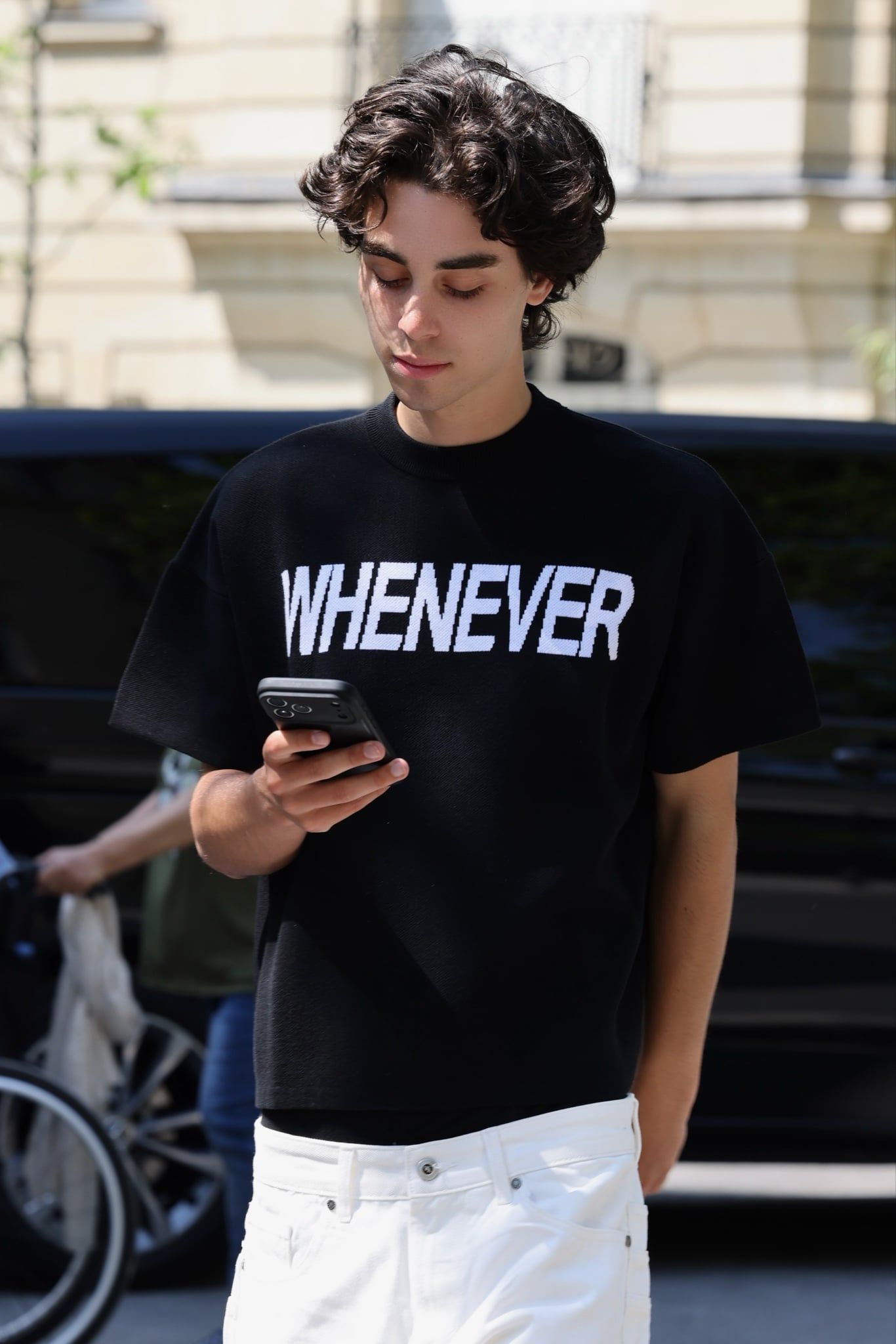 ÁO DỆT LEN “ WHENEVER “ SIGNATURE KNIT T - SHIRT / BLACK
