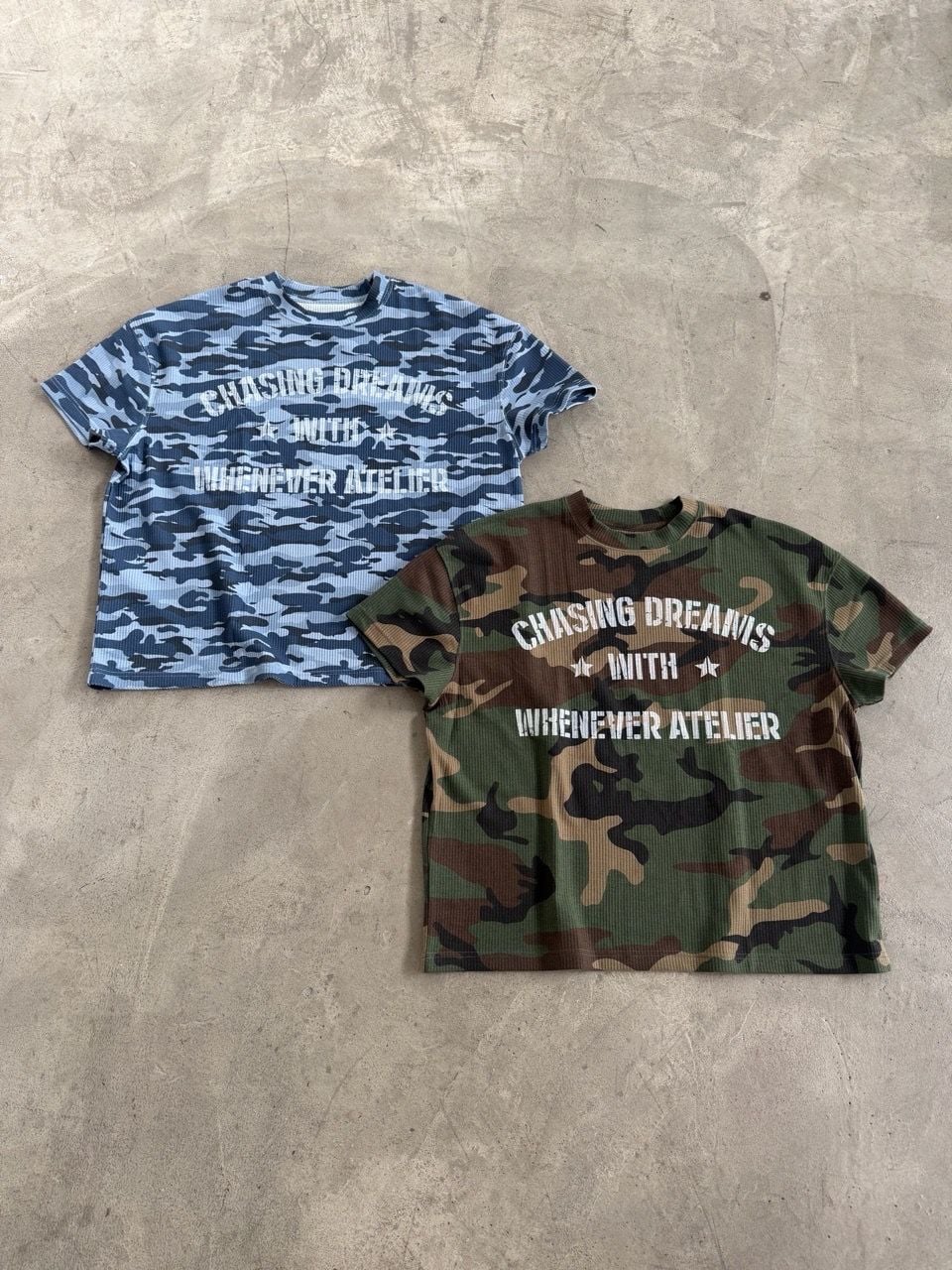 ÁO “WHENEVER” CD WAFFLE CAMO T-SHIRT/ BLUE