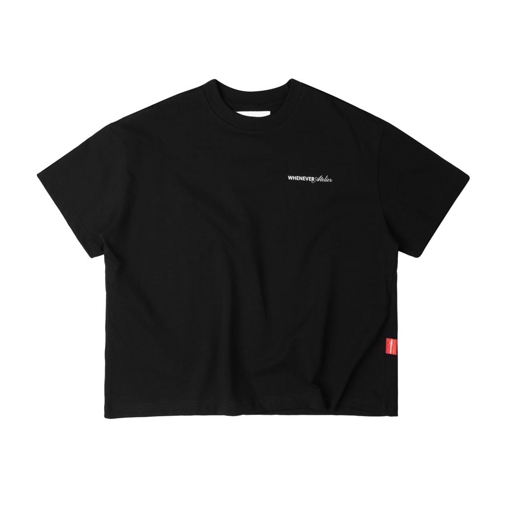 “ WHENEVER “ LOGO OVERSIZE T-SHIRT / BLACK