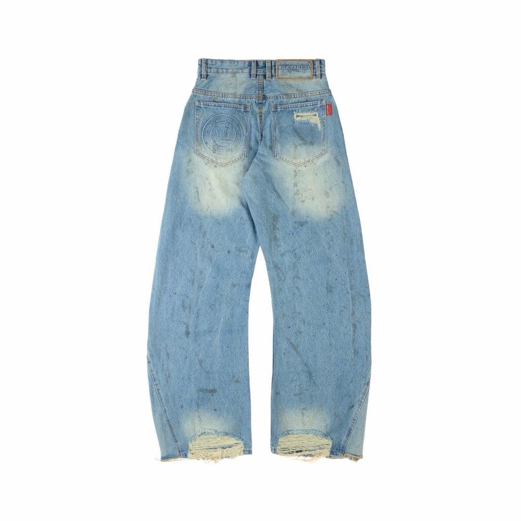 QUẦN DÀI "WHENEVER" DISTRESSED BAGGY JEANS / VINTAGE BLUE