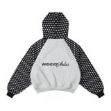 "WHENEVER" STAR RAGLAN HOODIE / GREY BLACK
