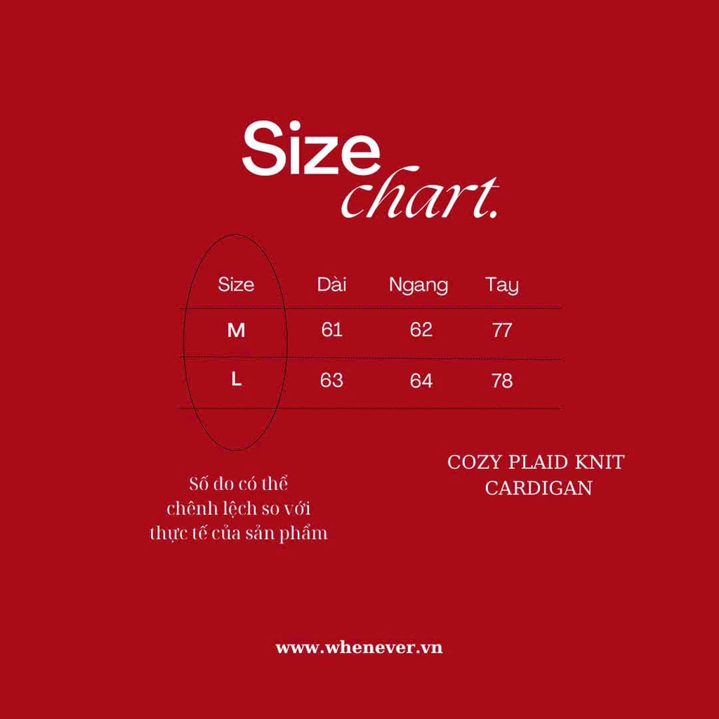 “WHENEVER” COZY PLAID KNIT CARDIGAN / RED