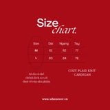 “WHENEVER” COZY PLAID KNIT CARDIGAN / RED