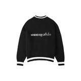 “WHENEVER” BASIC LOGO KNIT SWEATER / BLACK