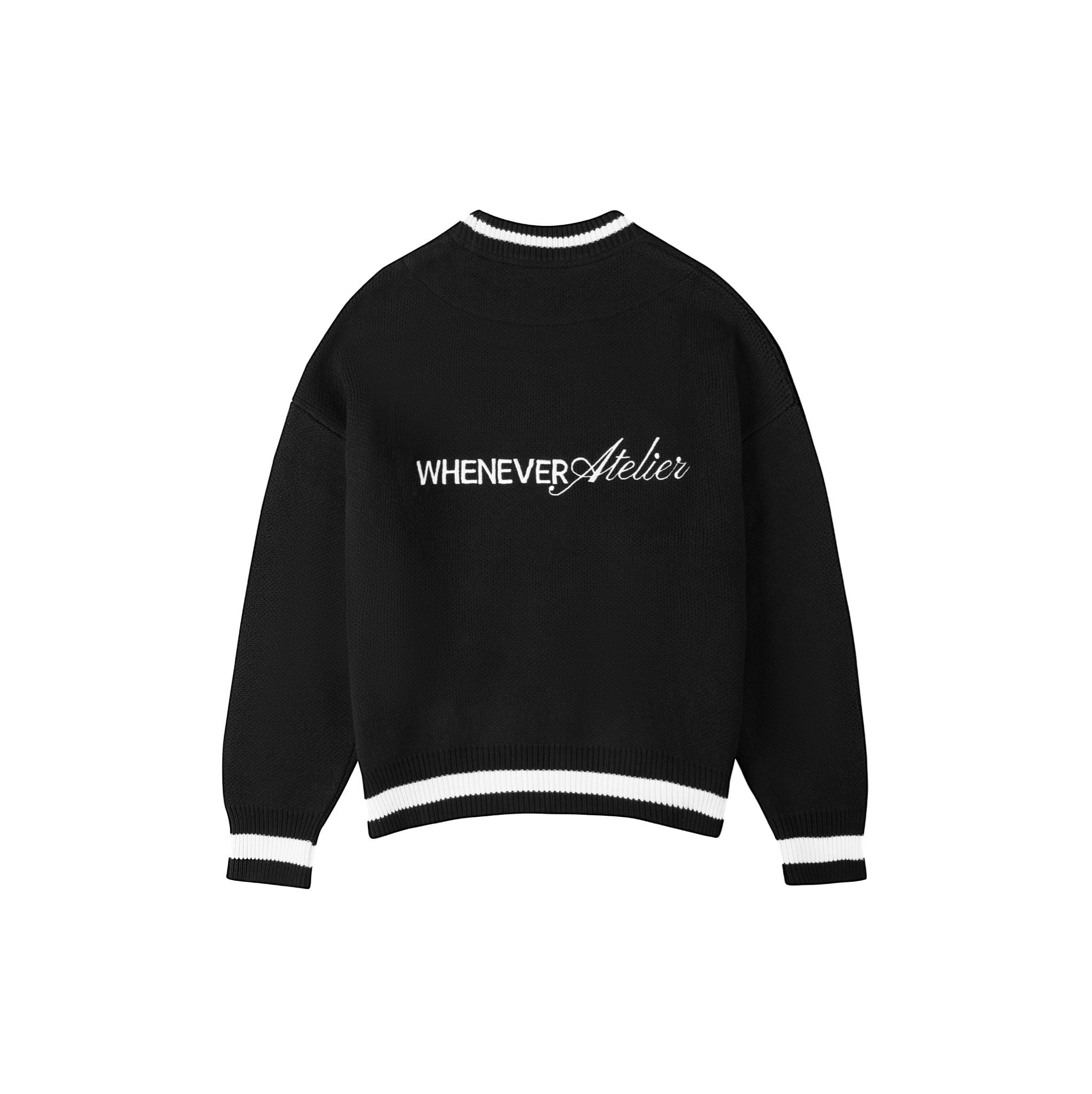 “WHENEVER” BASIC LOGO KNIT SWEATER / BLACK