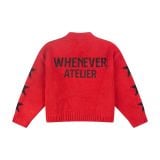 “WHENEVER” STAR CARDIGAN / RED
