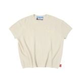 ÁO DỆT “WHENEVER” BASIC EMBOSSED LOGO WAFFLE T-SHIRT / BEIGE