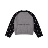 “WHENEVER” STAR RAGLAN SWEATER / GREY BLACK