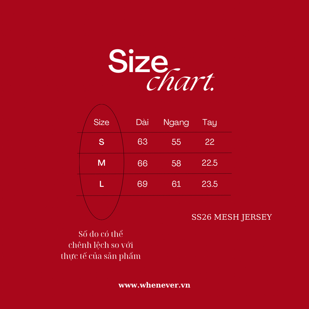 ÁO LƯỚI “WHENEVER” SS26 MESH JERSEY / BLACK