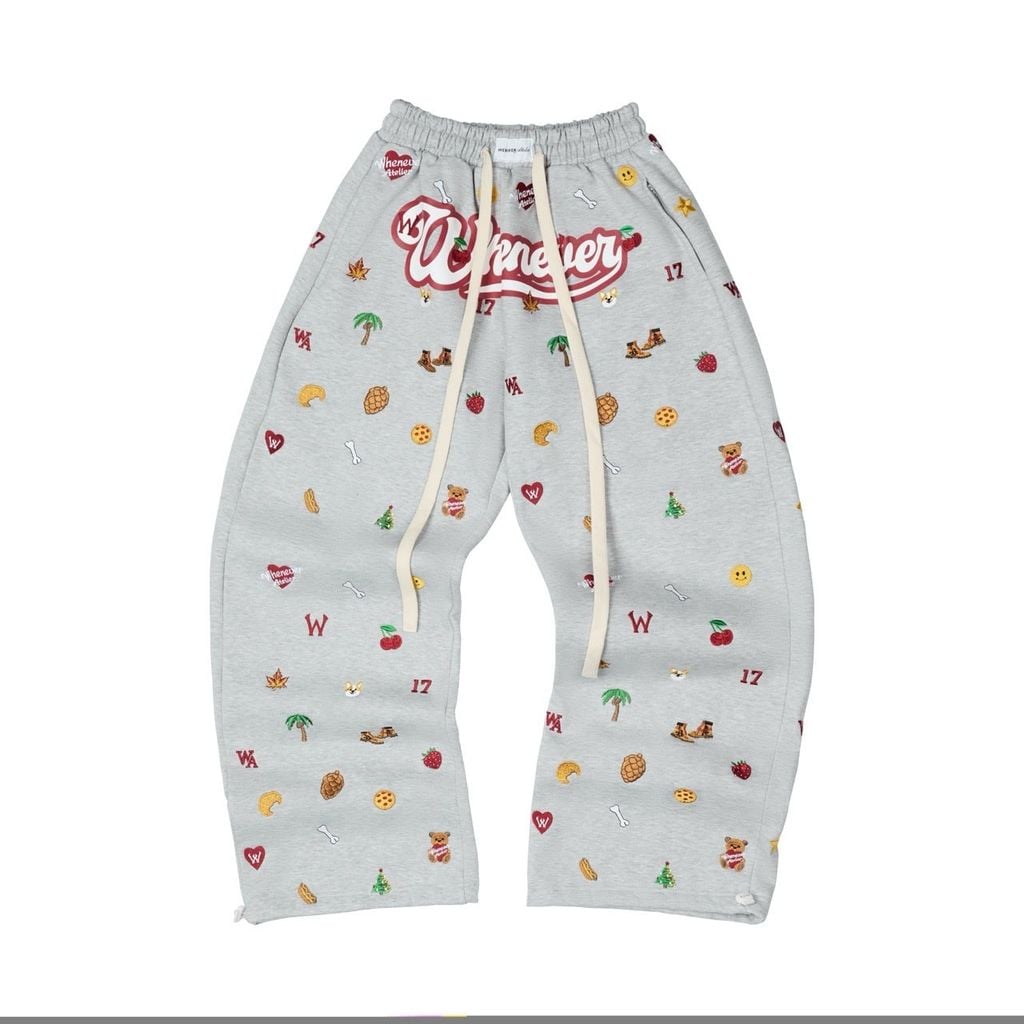 “WHENEVER” ICON EMBROIDERED SWEATPANT / PREMIUM GREY