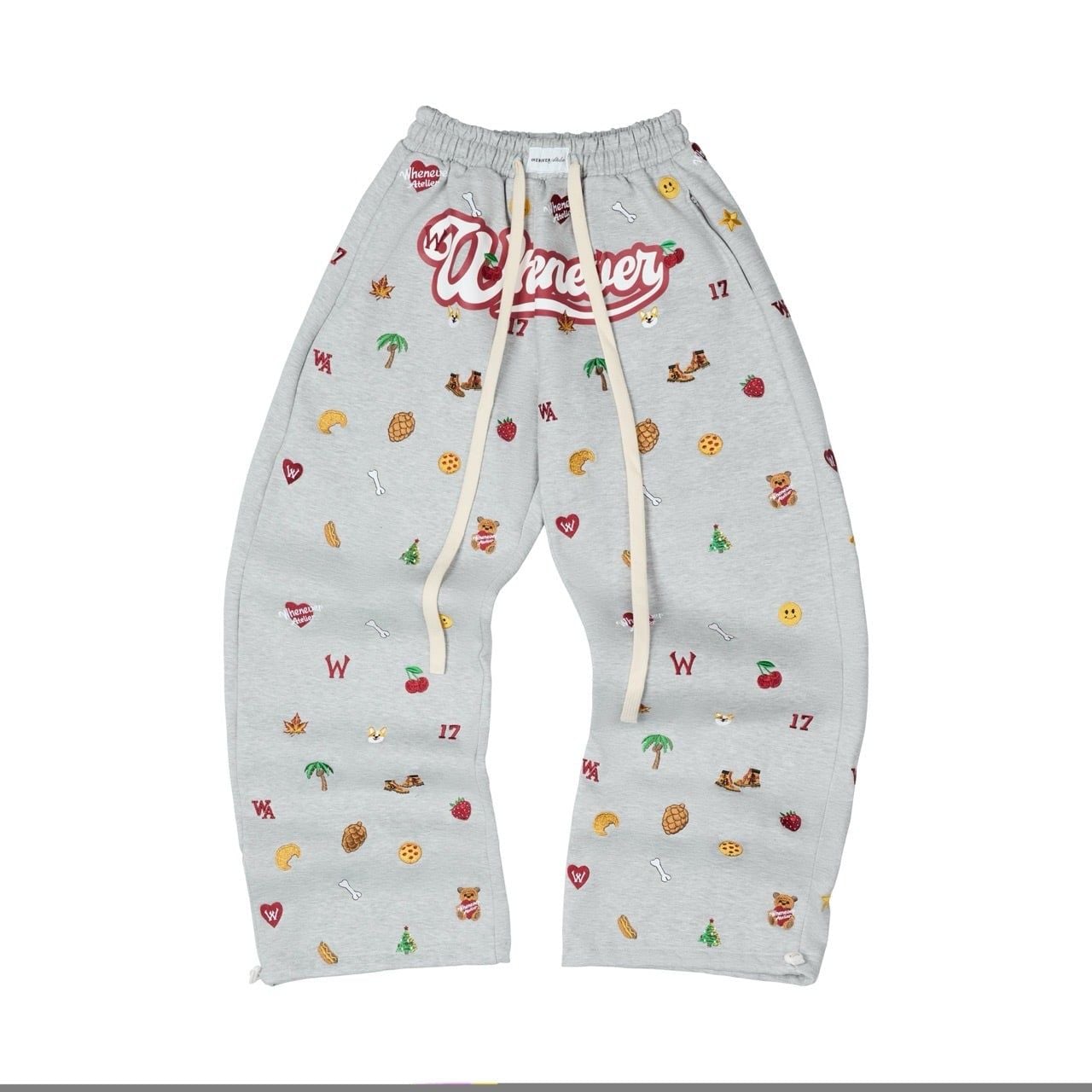 “WHENEVER” ICON EMBROIDERED SWEATPANT / PREMIUM GREY