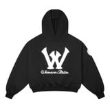 "WHENEVER" BIG LOGO HOODIE / BLACK