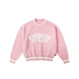 “WHENEVER” BASIC LOGO KNIT SWEATER / PINK