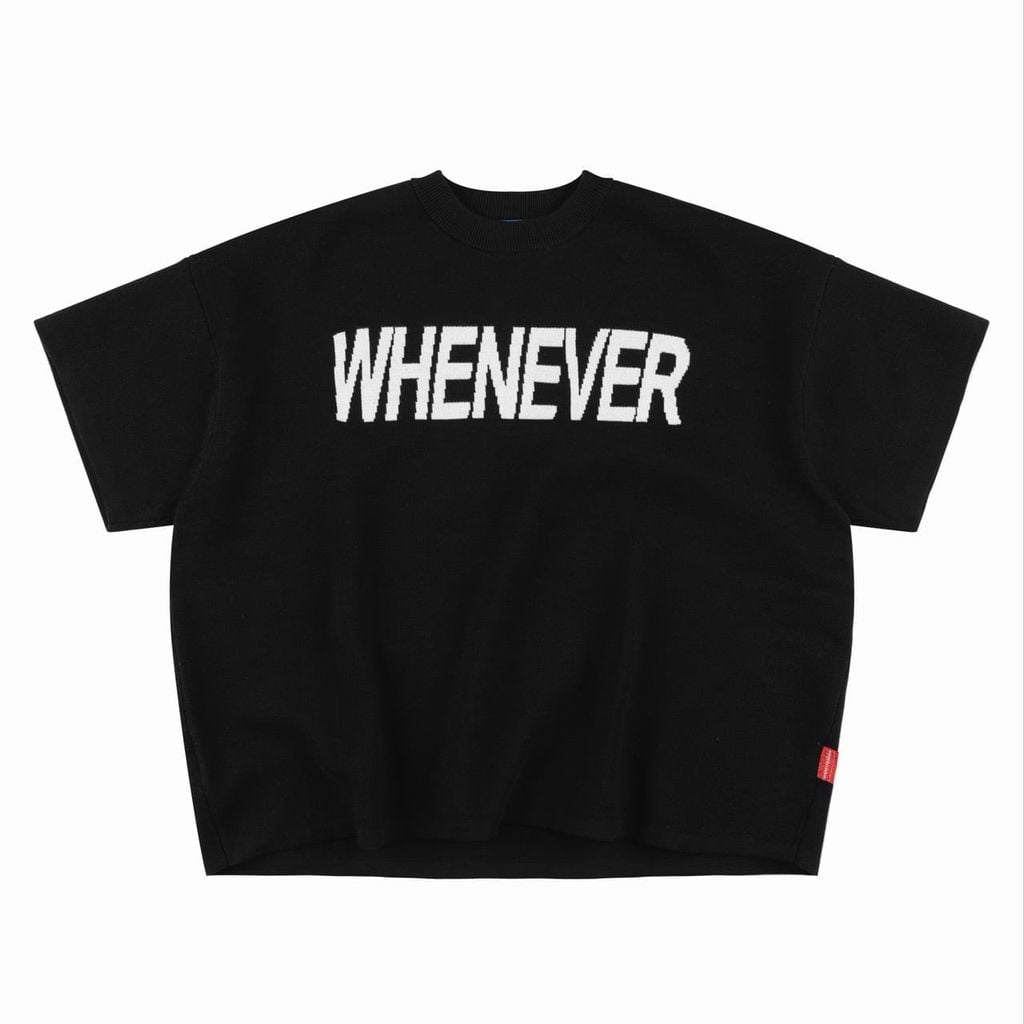 ÁO DỆT LEN “ WHENEVER “ SIGNATURE KNIT T - SHIRT / BLACK