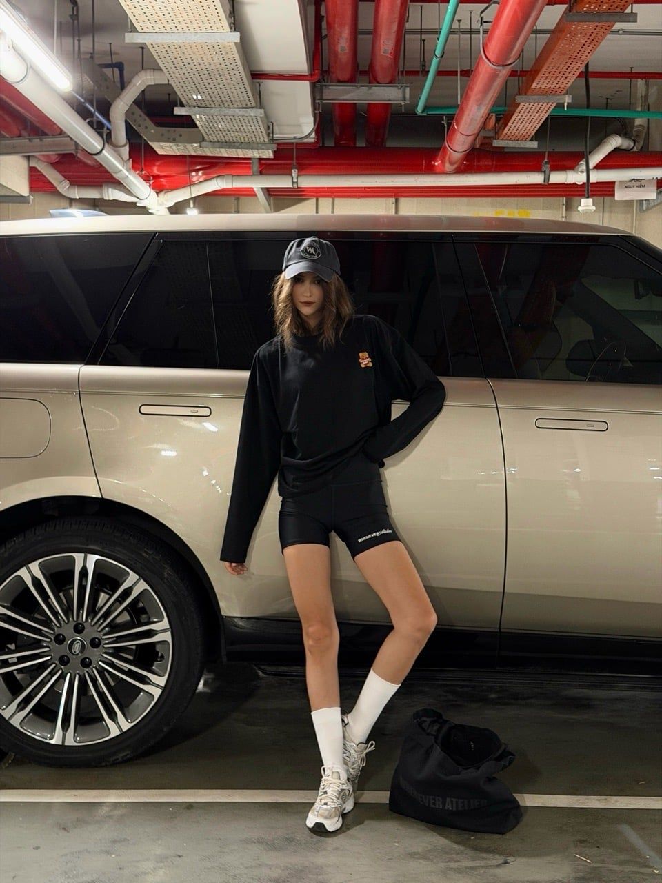 ÁO “WHENEVER” LITTLE BEAR LONGSLEEVES T-SHIRT / BLACK