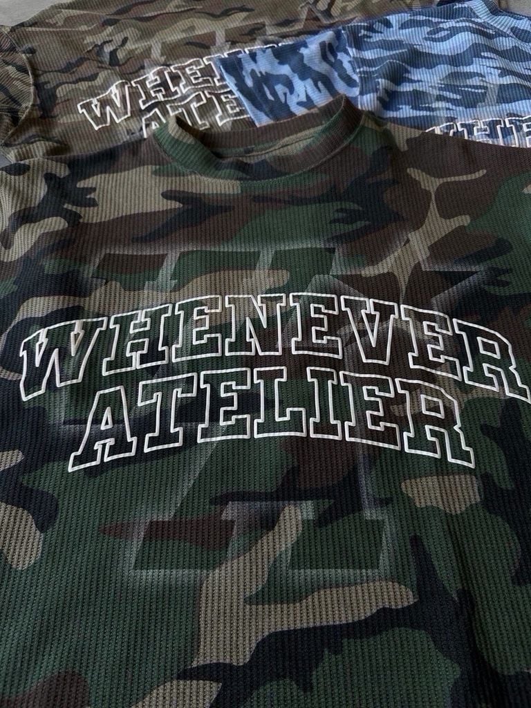 ÁO “WHENEVER” WAFFLE CAMO T-SHIRT / GREEN
