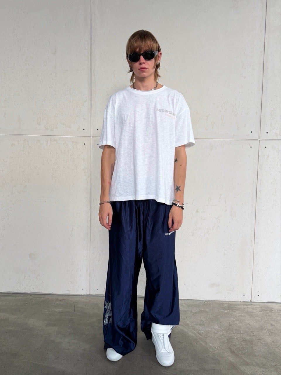 QUẦN DÀI "WHENEVER" SATIN LOGO PANTS/ NAVY