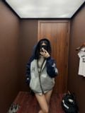 ÁO KHOÁC ”WHENEVER” SUPER STAR RAGLAN HOODIE ZIP / GREY NAVY