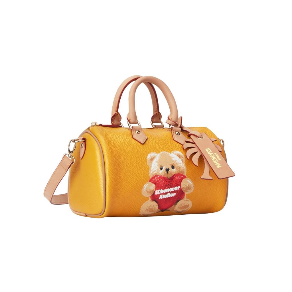 “WHENEVER” BEAR MINI LEATHER BAG / YELLOW