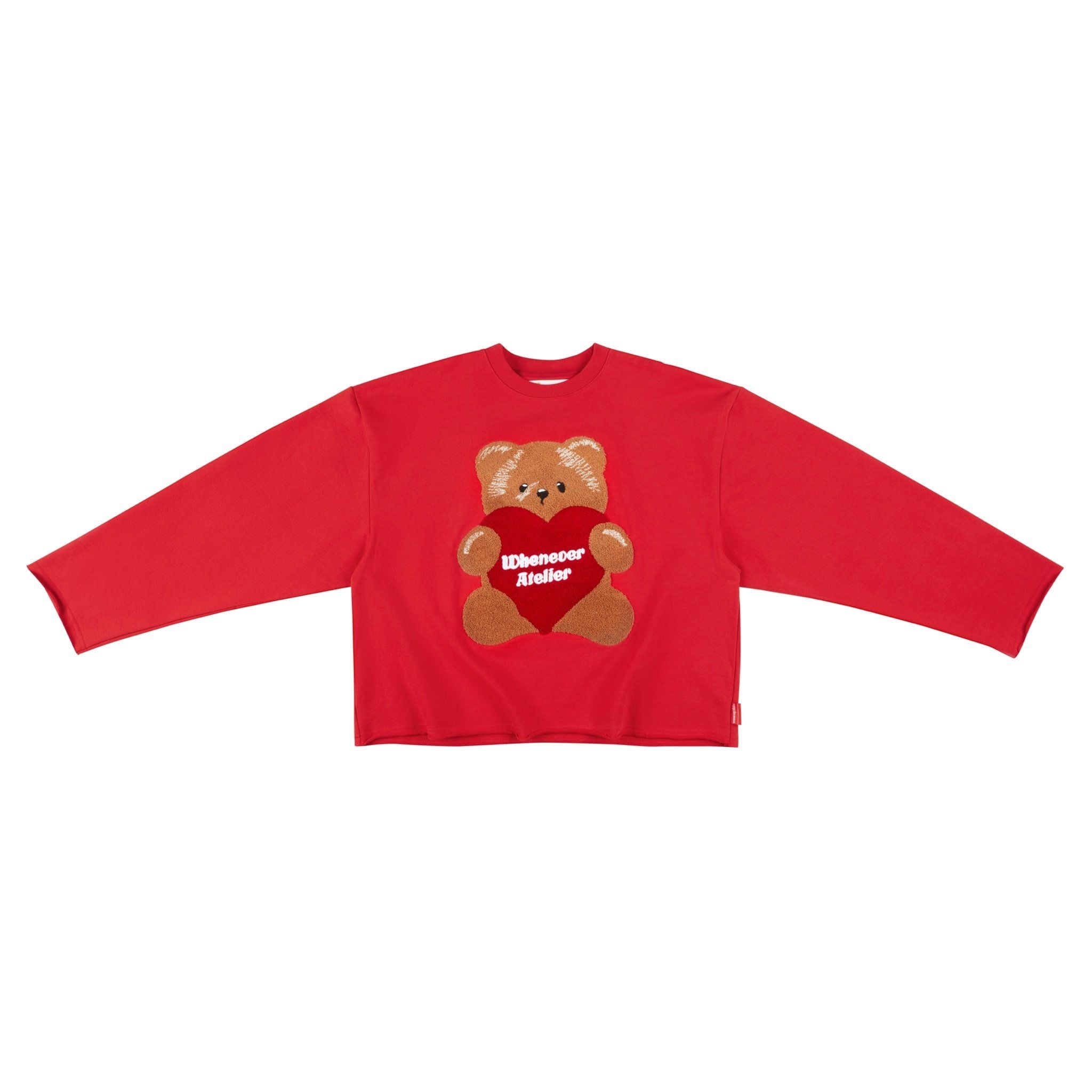 “WHENEVER” BEAR LONG SLEEVES T-SHIRT / RED