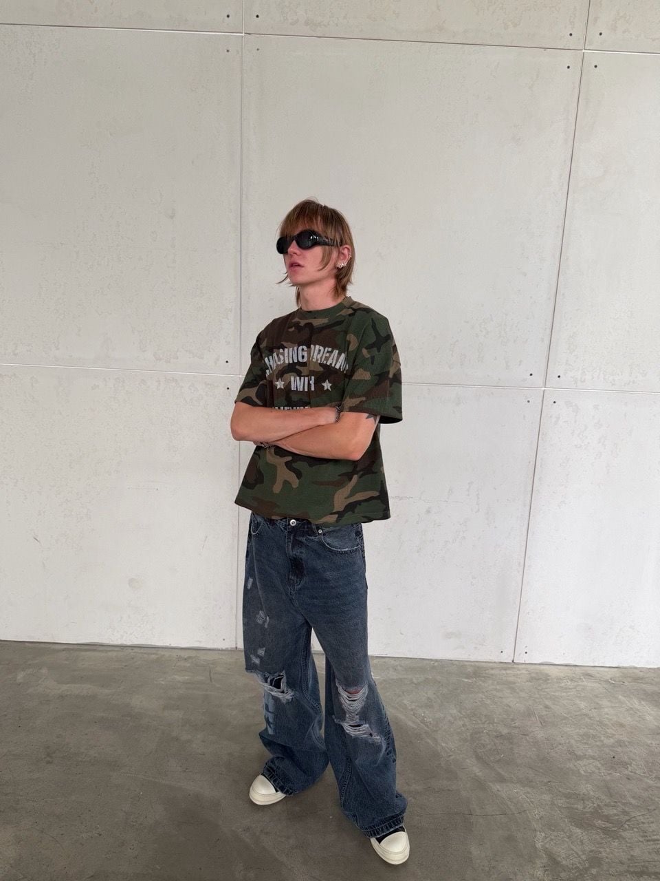 ÁO “WHENEVER” CD WAFFLE CAMO T-SHIRT/ GREEN