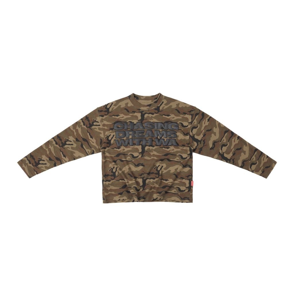 ÁO TAY DÀI “WHENEVER” WAFFLE CAMO LONG SLEEVES / MOSS GREEN