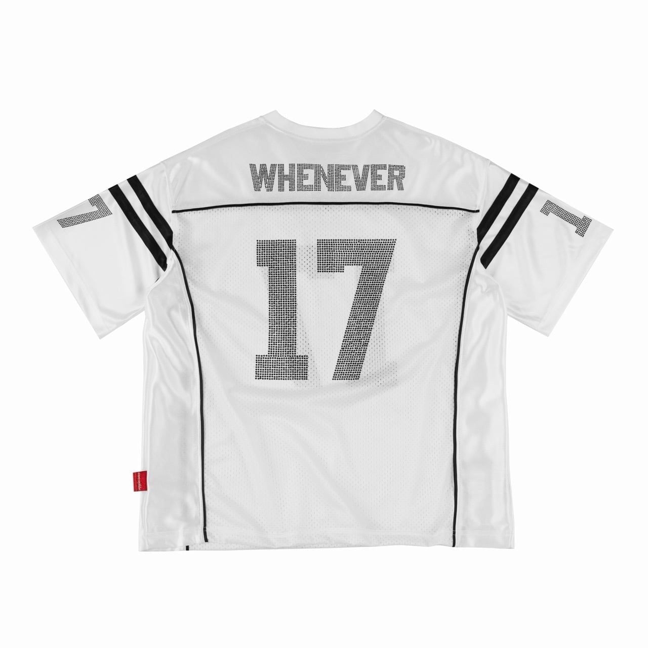 ÁO "WHENEVER" RHINESTONE 17 MESH JERSEY/ WHITE