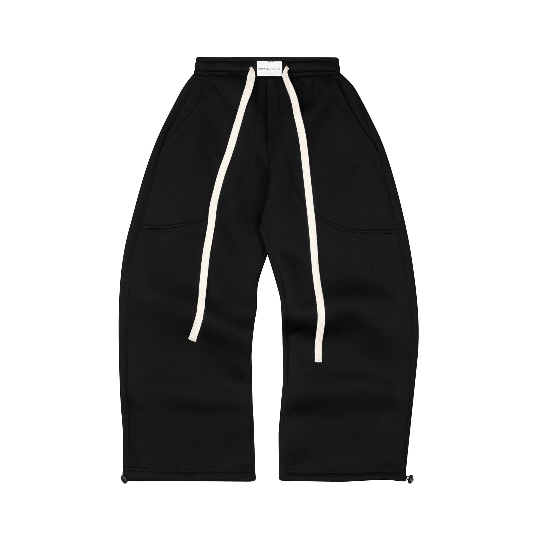 “WHENEVER” ATELIER ORIGIN SWEATPANTS / BLACK