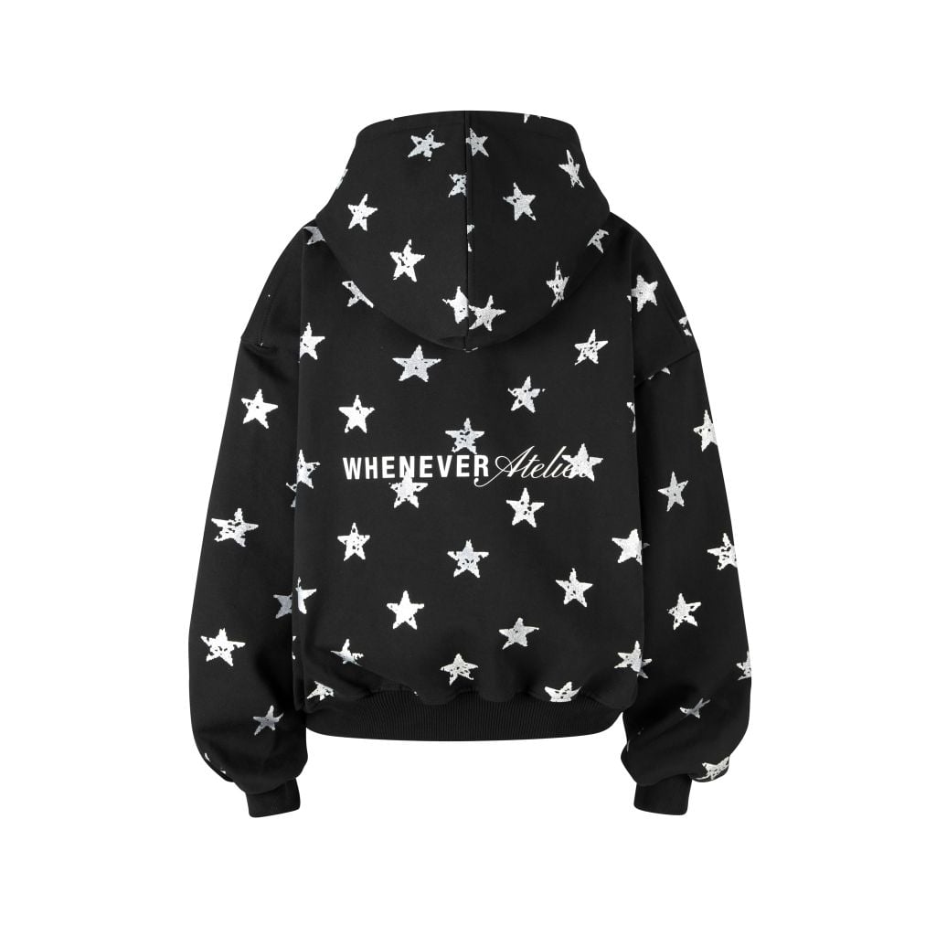 “WHENEVER” STAR BOY HOODIE / BLACK