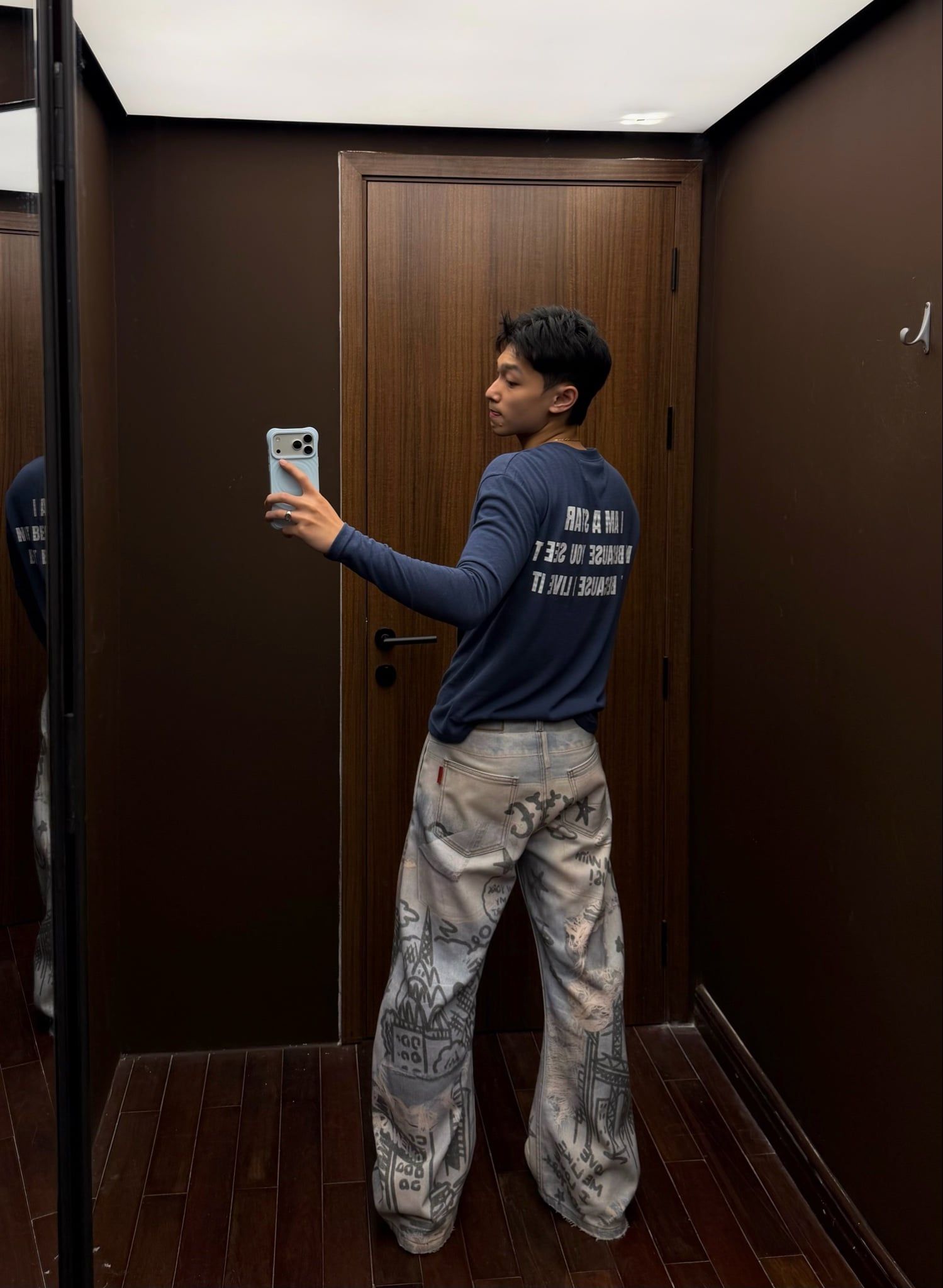 Áo tay dài "WHENEVER" STAR MANIFESTO LONGSLEEVES/ NAVY