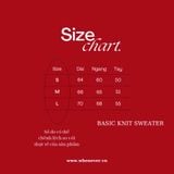 “WHENEVER” BASIC LOGO KNIT SWEATER / WHITE RED
