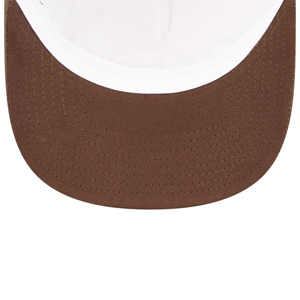 “WHENEVER” LOGO KHAKI SUEDE TRUCKER HAT / BROWN