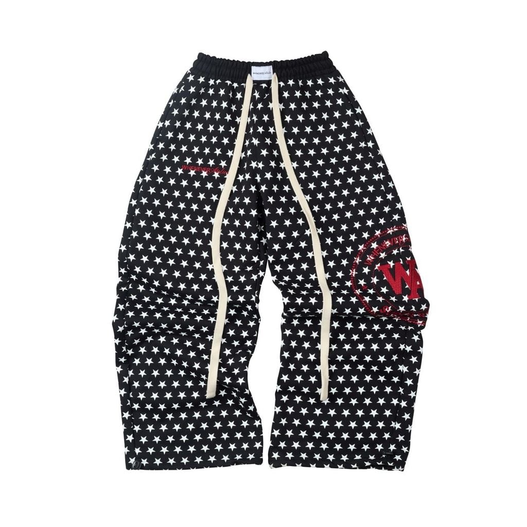 “WHENEVER” SUPER STAR SWEATPANTS / BLACK