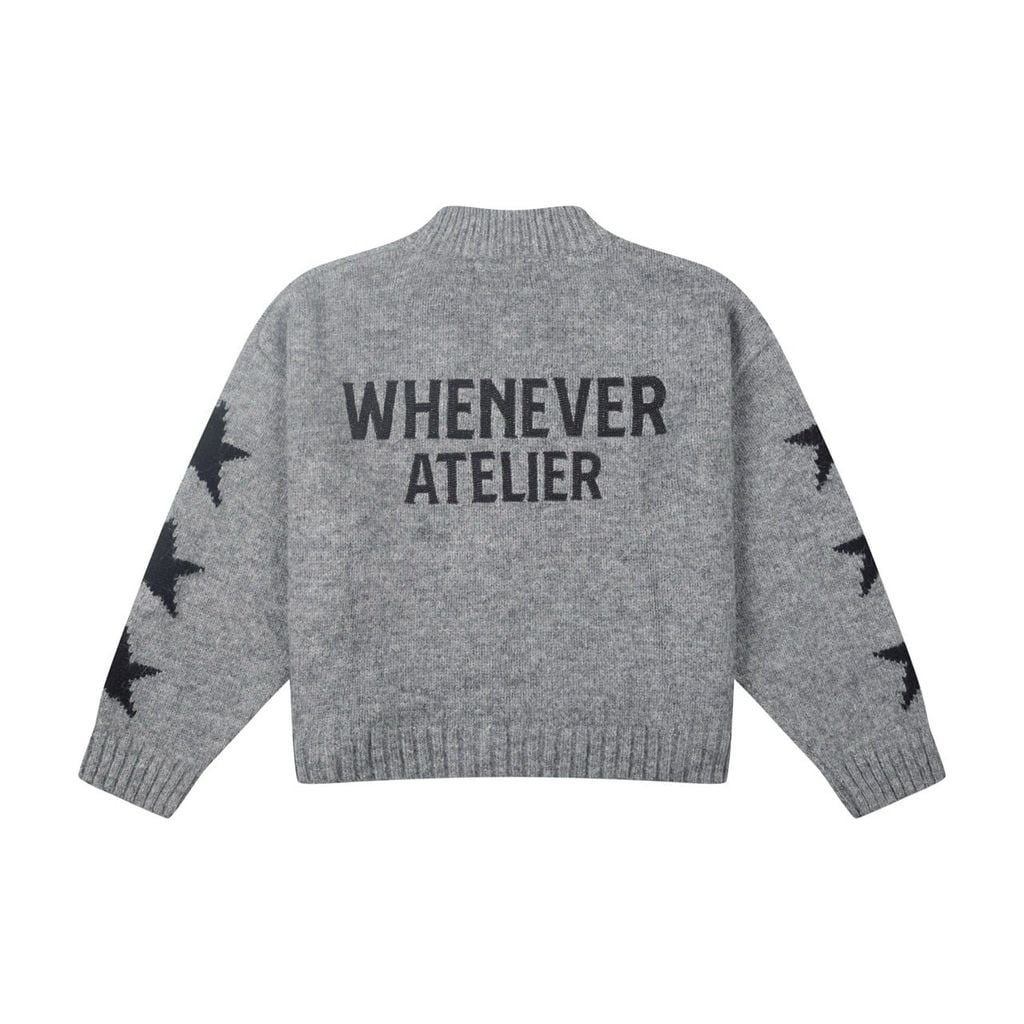“WHENEVER” STAR CARDIGAN / GREY