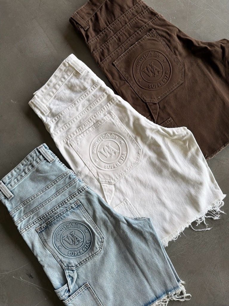 QUẦN NGẮN "WHENEVER" DOUBLE-KNEE BAGGY SHORTS / WASH BLUE