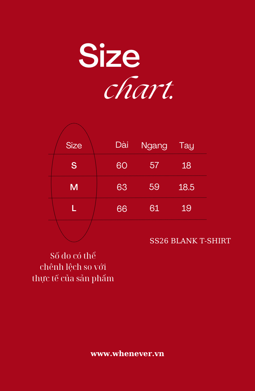 ÁO "WHENEVER" SS26 BLANK T-SHIRT / BLACK
