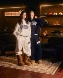 “WHENEVER” BASIC LOGO KNIT SWEATER / WHITE NAVY