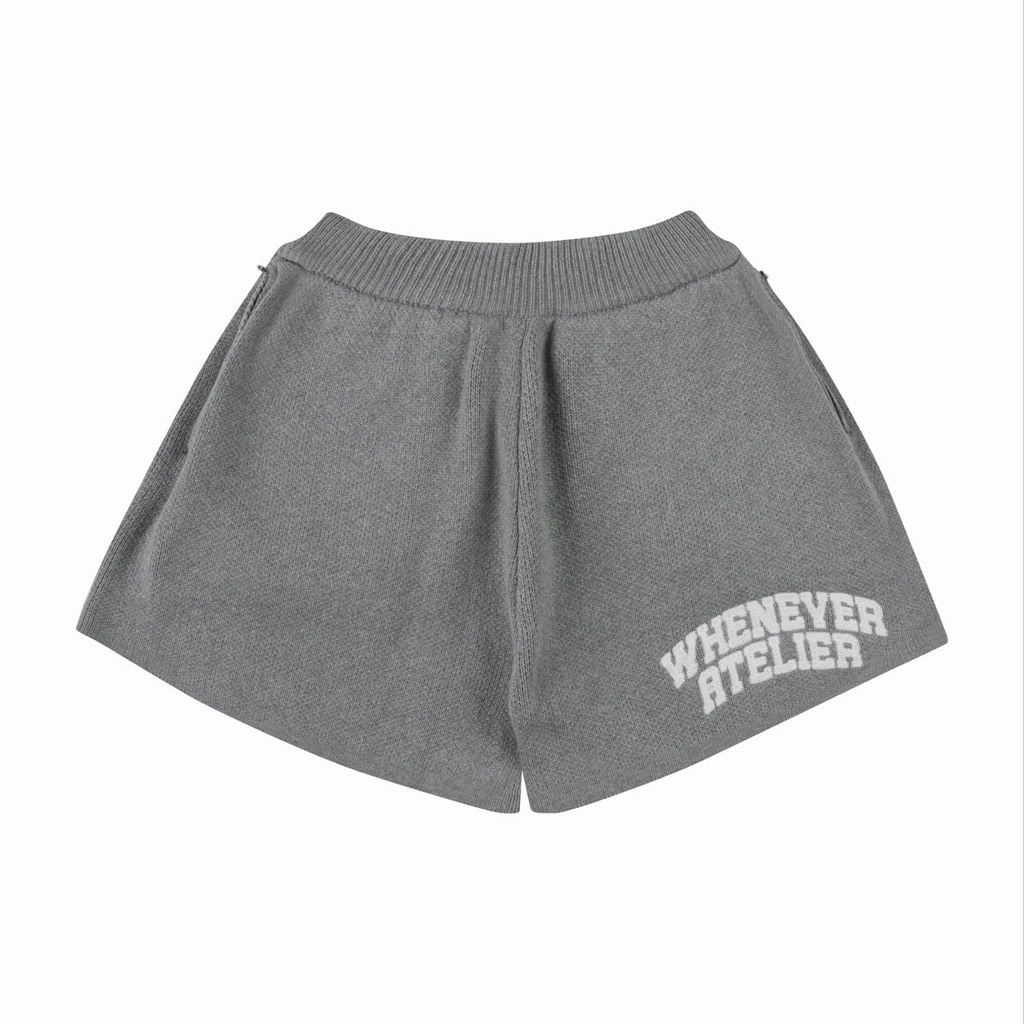 QUẦN DỆT KIM "WHENEVER" BASIC LOGO KNIT SHORTS / GREY