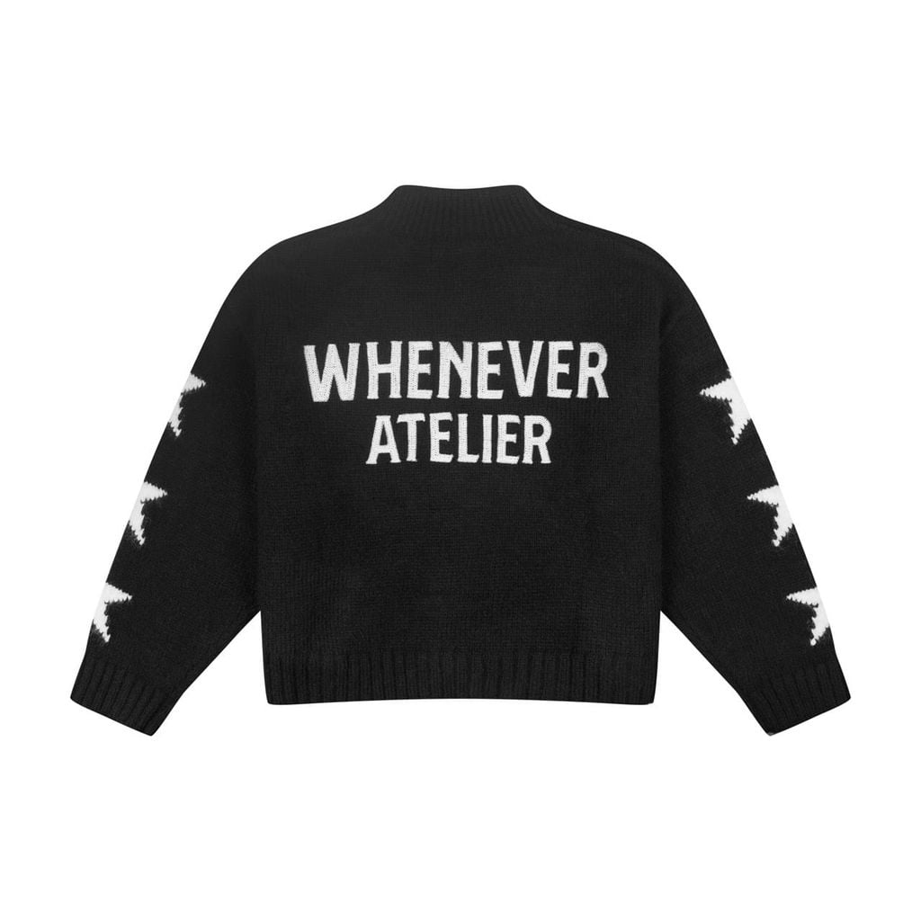 “WHENEVER” STAR CARDIGAN / BLACK