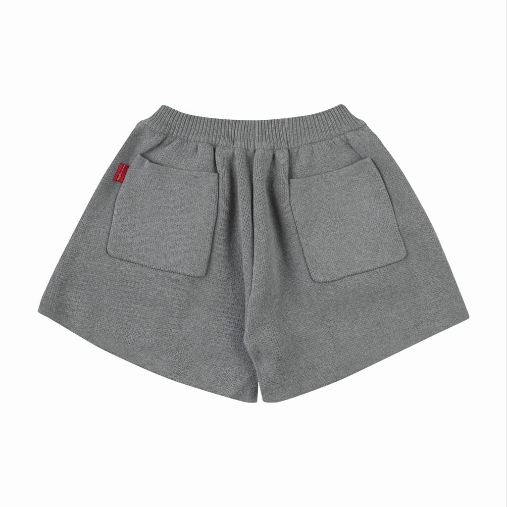 QUẦN DỆT KIM "WHENEVER" BASIC LOGO KNIT SHORTS / GREY