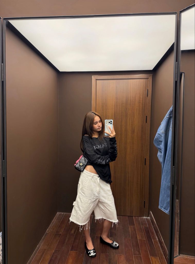 QUẦN NGẮN "WHENEVER" DOUBLE-KNEE BAGGY SHORTS / WHITE
