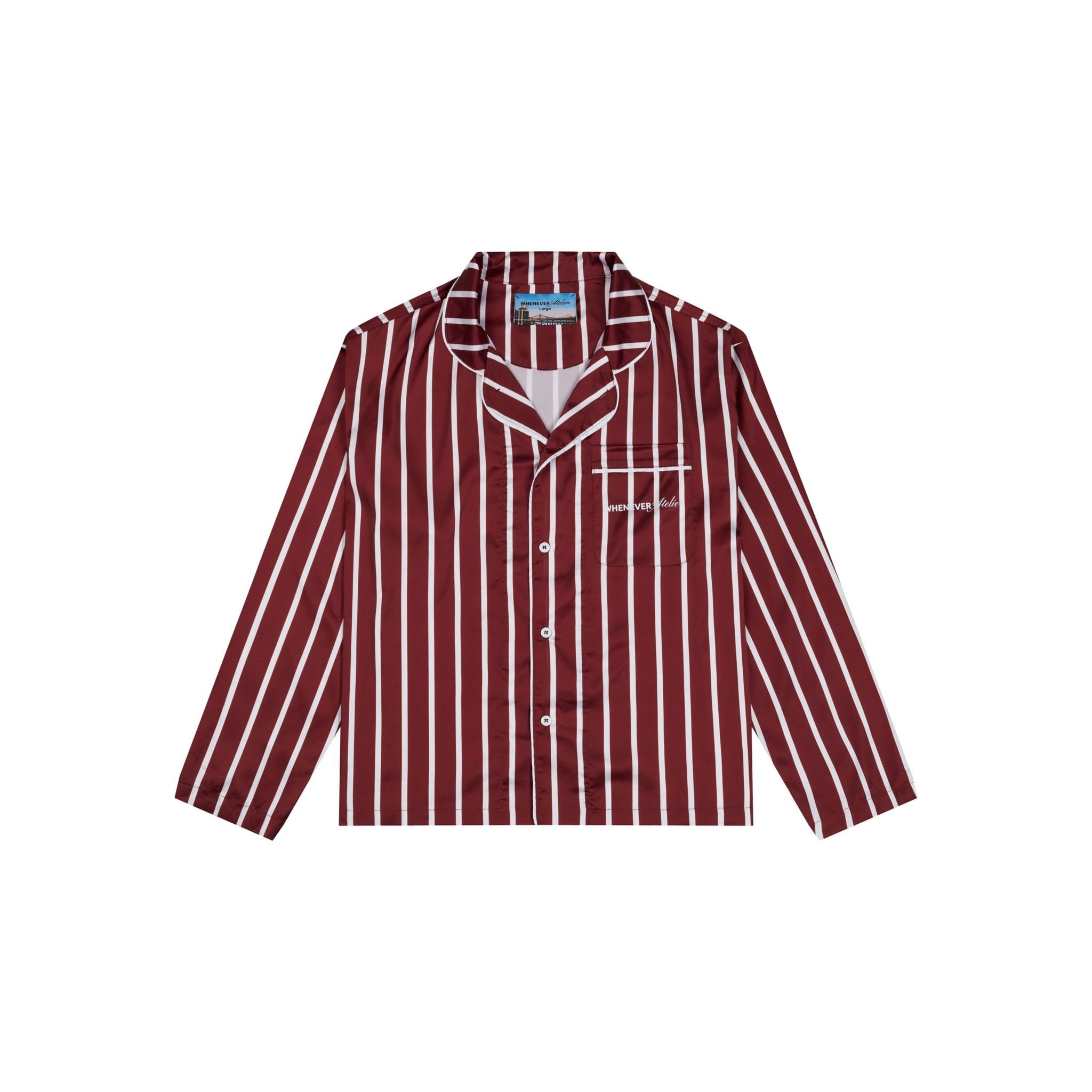 "WHENEVER" BỘ ÁO VÀ QUẦN DÀI SATIN LONG PAJAMA SHIRT + PANTS / RED