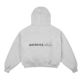 “WHENEVER” BEAR HOODIE ZIP / PREMIUM GREY