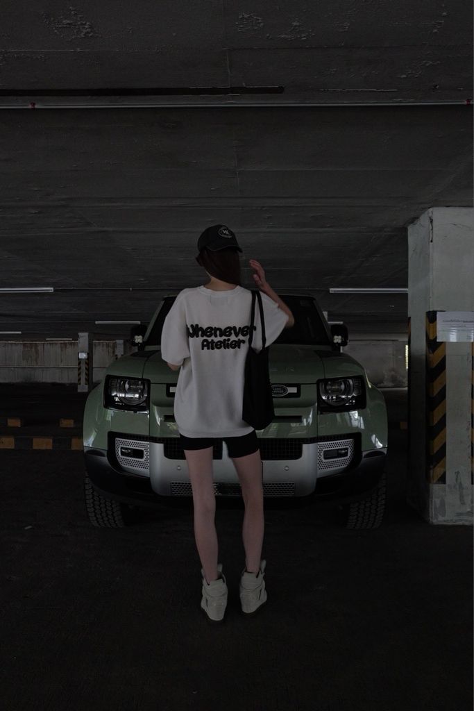 ÁO DỆT “WHENEVER” BASIC EMBOSSED LOGO WAFFLE T-SHIRT / BEIGE